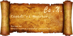Csatári Nesztor névjegykártya